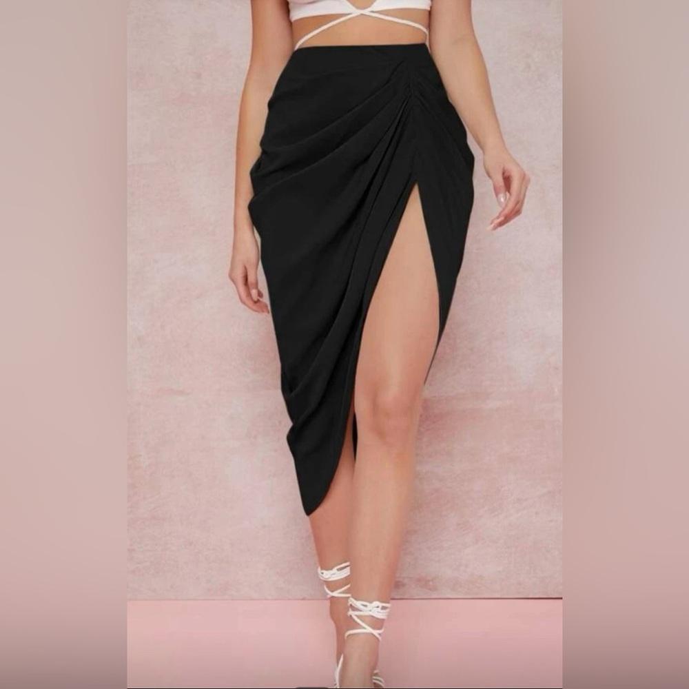 SHEIN BAE, Ruched midi skirt